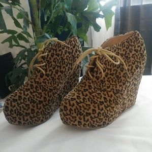 Leopard Print Wedge Heels size 10